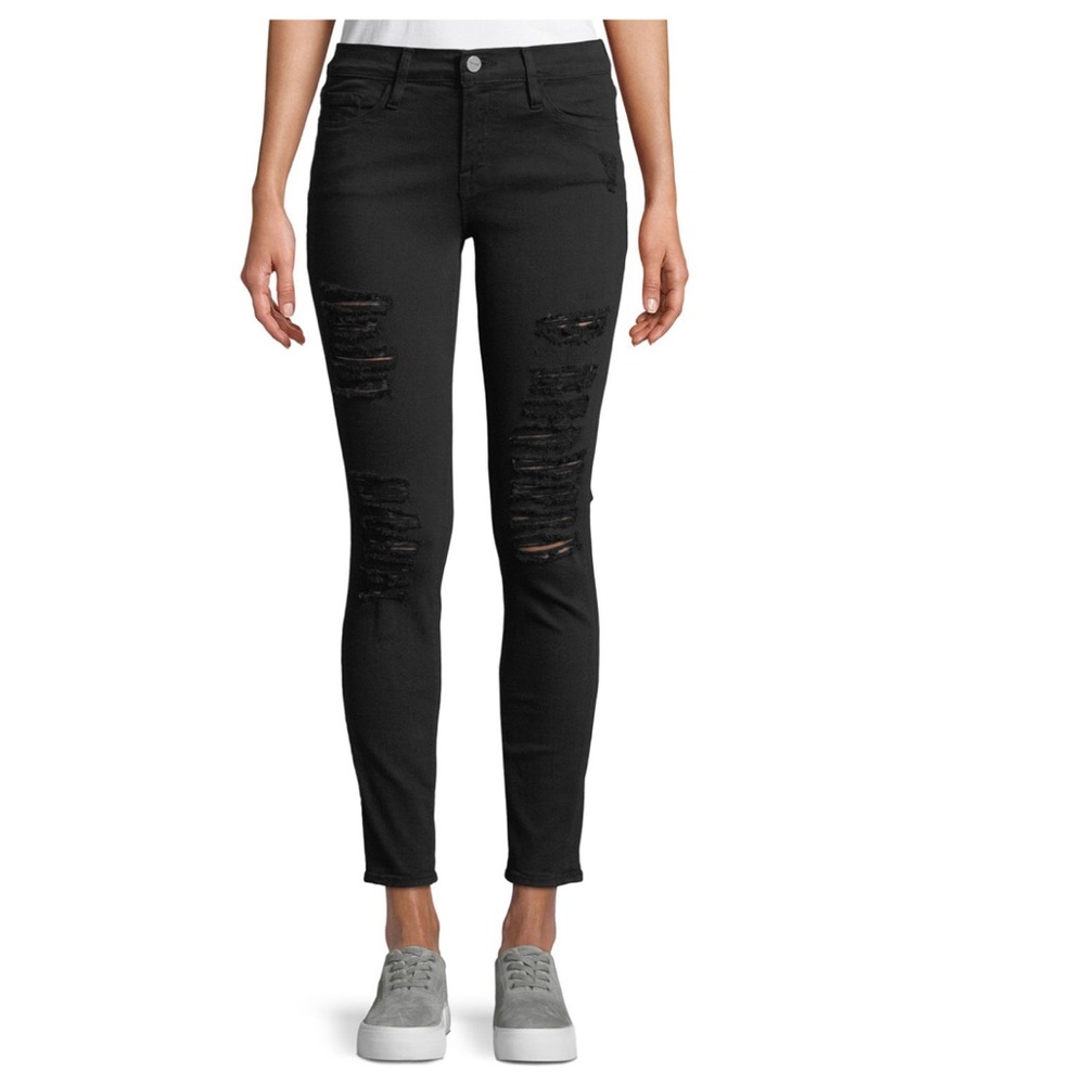 NORDSTROM/FRAME DENIM/ DISTRESSED JEAN/DARK BLUE